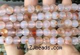 CAA3343 15 inches 8mm faceted round agate beads wholesale