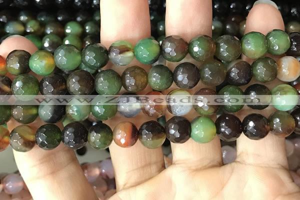 CAA3346 15 inches 8mm faceted round agate beads wholesale