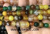CAA3347 15 inches 8mm faceted round agate beads wholesale