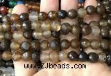 CAA3349 15 inches 8mm faceted round agate beads wholesale