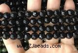 CAA3350 15 inches 8mm faceted round agate beads wholesale