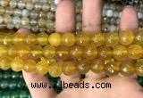 CAA3365 15 inches 10mm faceted round agate beads wholesale