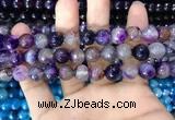 CAA3366 15 inches 10mm faceted round agate beads wholesale