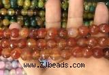 CAA3367 15 inches 10mm faceted round agate beads wholesale