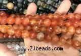 CAA3368 15 inches 10mm faceted round agate beads wholesale