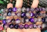 CAA3370 15 inches 10mm faceted round agate beads wholesale