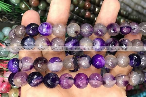 CAA3370 15 inches 10mm faceted round agate beads wholesale