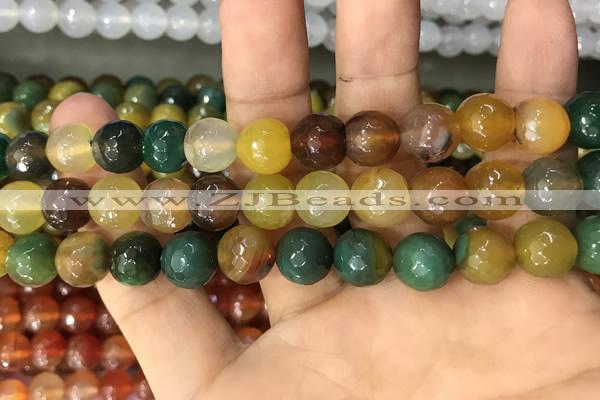 CAA3377 15 inches 10mm faceted round agate beads wholesale