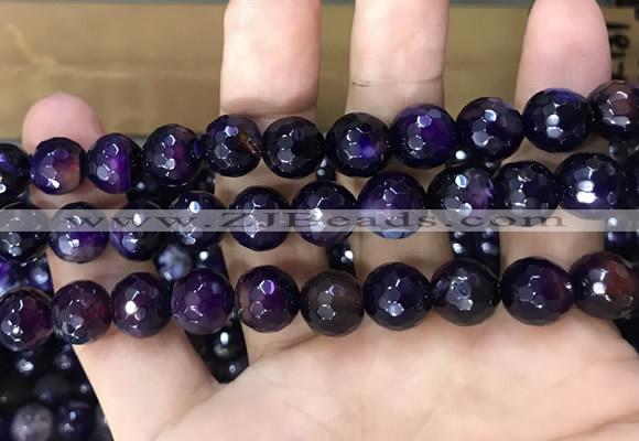 CAA3379 15 inches 10mm faceted round agate beads wholesale