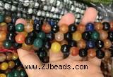 CAA3383 15 inches 10mm faceted round agate beads wholesale