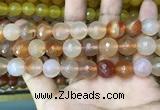 CAA3396 15 inches 12mm faceted round agate beads wholesale