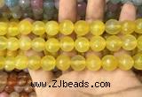 CAA3397 15 inches 12mm faceted round agate beads wholesale