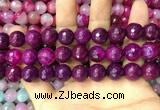 CAA3401 15 inches 12mm faceted round agate beads wholesale