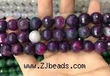 CAA3403 15 inches 12mm faceted round agate beads wholesale