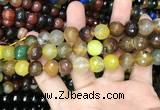 CAA3404 15 inches 12mm faceted round agate beads wholesale