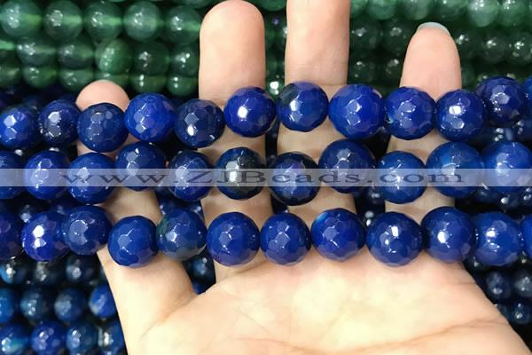 CAA3408 15 inches 12mm faceted round agate beads wholesale