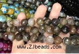 CAA3411 15 inches 12mm faceted round agate beads wholesale