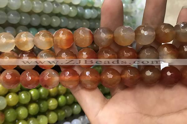 CAA3423 15 inches 14mm faceted round agate beads wholesale