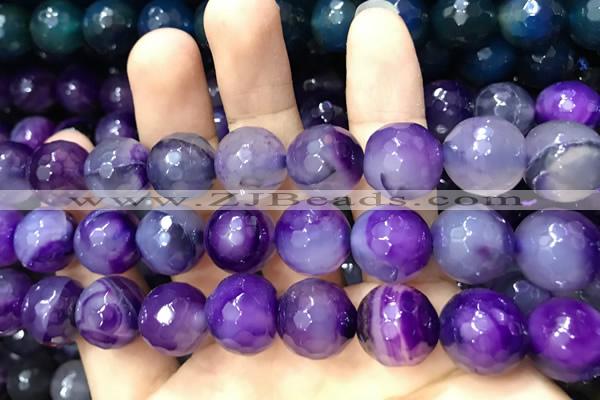 CAA3424 15 inches 14mm faceted round agate beads wholesale