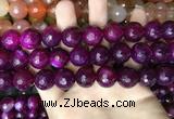 CAA3426 15 inches 14mm faceted round agate beads wholesale