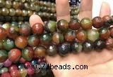 CAA3432 15 inches 14mm faceted round agate beads wholesale