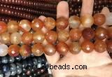 CAA3448 15 inches 16mm faceted round agate beads wholesale