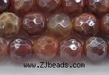 CAA3509 15.5 inches 6mm faceted round AB-color fire agate beads