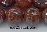 CAA3513 15.5 inches 14mm faceted round AB-color fire agate beads