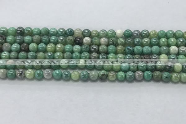 CAA3515 15.5 inches 4mm round AB-color grass agate beads wholesale