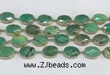 CAA3526 7.5 inches 13*18mm faceted oval grass agate beads