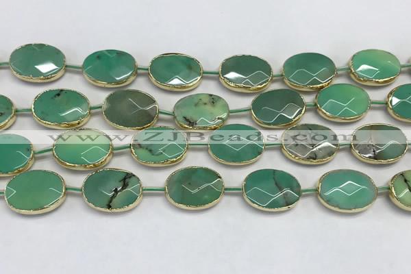 CAA3526 7.5 inches 13*18mm faceted oval grass agate beads