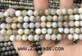 CAA3582 15.5 inches 6mm round ocean fossil agate beads wholesale