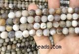 CAA3588 15.5 inches 8mm round matte ocean fossil agate beads