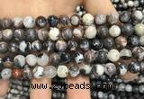 CAA3593 15.5 inches 8mm round black zebra agate beads wholesale
