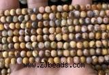 CAA3601 15.5 inches 4mm round yellow crazy lace agate beads