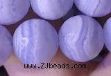 CAA3608 15.5 inches 10mm faceted round blue lace agate beads