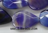 CAA361 15.5 inches 22*30mm faceted teardrop violet line agate beads
