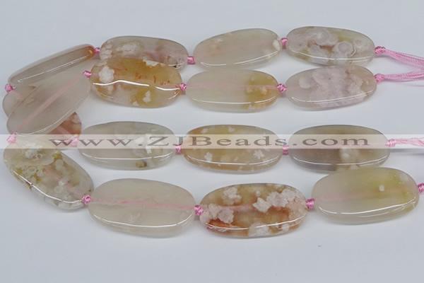 CAA3611 15.5 inches 25*45mm oval sakura agate gemstone beads