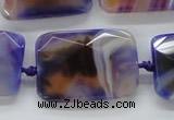 CAA362 15.5 inches 25*30mm faceted rectangle violet line agate beads