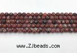 CAA3628 15.5 inches 4mm faceted round Portuguese agate beads