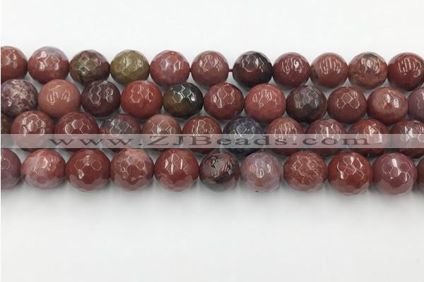 CAA3632 15.5 inches 12mm faceted round Portuguese agate beads