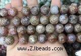 CAA3640 15.5 inches 12mm round flower agate beads wholesale