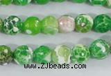 CAA370 15.5 inches 8mm faceted round fire crackle agate beads