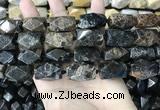 CAA3714 15*22mm - 16*25mm faceted nuggets chrysanthemum agate beads