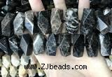 CAA3718 13*26mm - 15*30mm faceted nuggets chrysanthemum agate beads