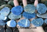 CAA3728 25*28mm - 35*45mm freeform chrysanthemum agate slab beads