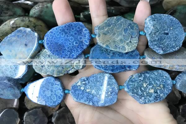 CAA3728 25*28mm - 35*45mm freeform chrysanthemum agate slab beads