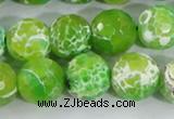 CAA373 15.5 inches 14mm faceted round fire crackle agate beads