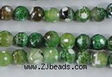 CAA375 15.5 inches 8mm faceted round fire crackle agate beads