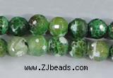 CAA377 15.5 inches 12mm faceted round fire crackle agate beads